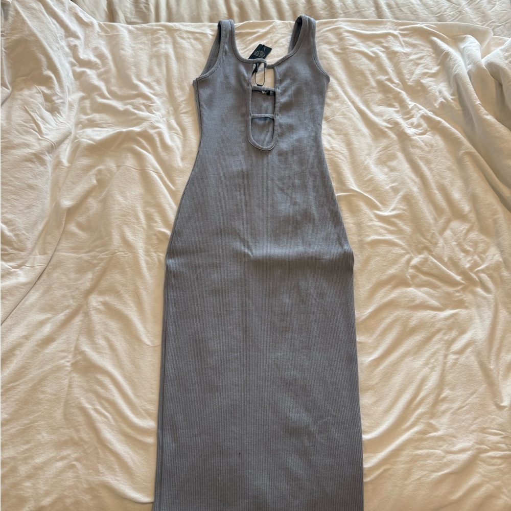 Fashion Nova Gray Midi Dress